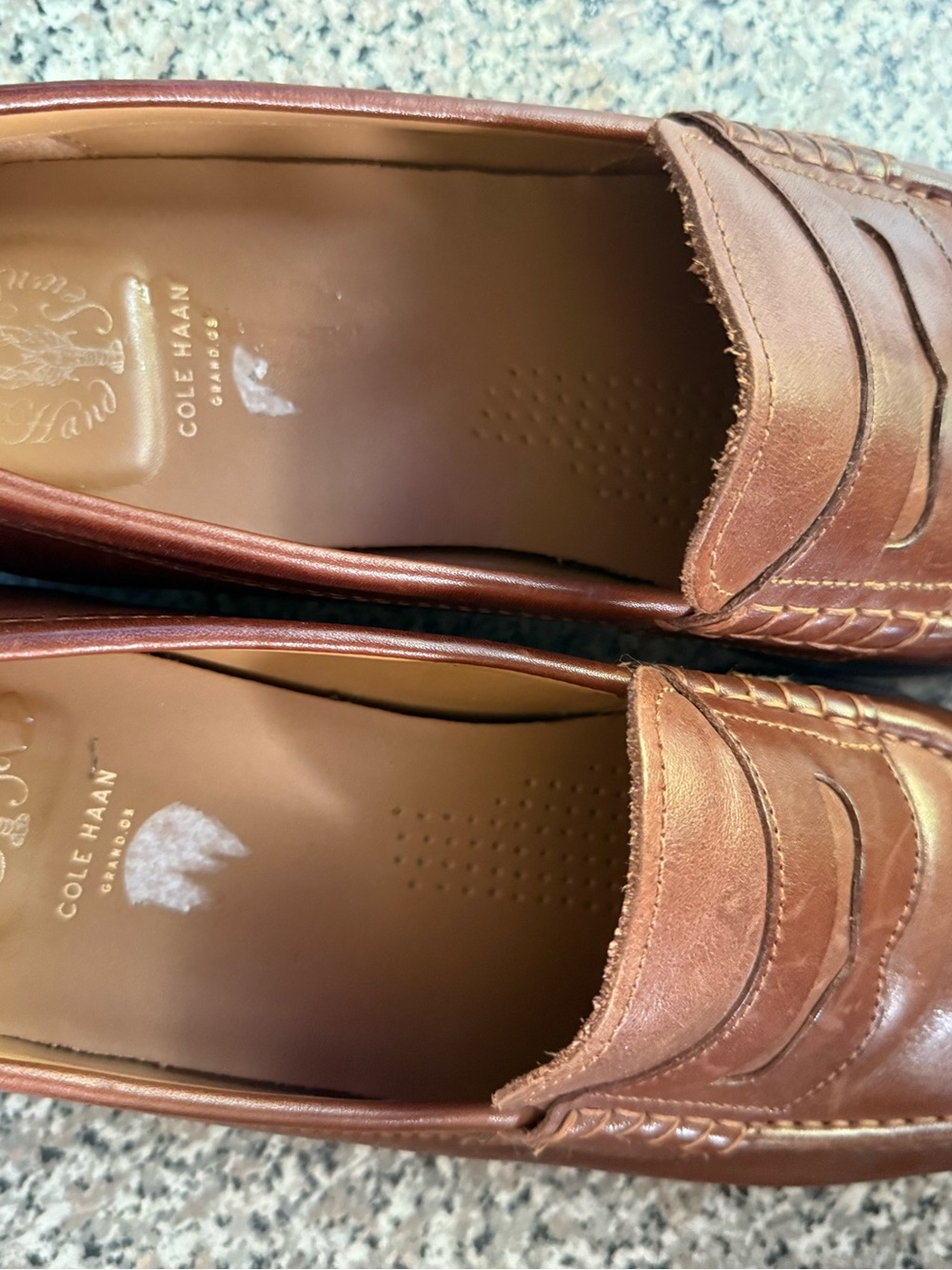 Cole Haan Men's Chestnut Brown Leather Penny Loafers